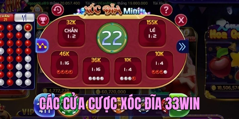 Điểm danh những cửa đánh cơ bản trong game xóc đĩa 33win